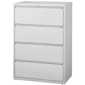 (Scratch & Dent) WorkPro Outlet Steel Lateral File, 4-Drawer, 40 1/4"H x 36"W x 18 5/8"D, Light Gray