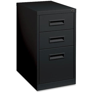 Lorell Outlet 23" Box/Box/File Mobile Pedestal File With 1 Divider, 28"H x 15"W x 23"D, Black