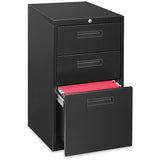 Lorell Outlet 23" Box/Box/File Mobile Pedestal File With 1 Divider, 28"H x 15"W x 23"D, Black