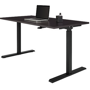 (Scratch & Dent) Realspace Outlet Magellan 60"W Pneumatic Height-Adjustable Standing Desk, Espresso