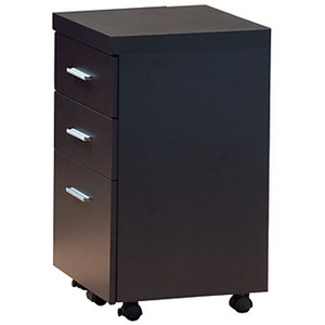 Monarch Outlet Hollow-Core 3-Drawer File Cabinet With Casters, 27"H x 16"W x 16"D, Cappuccino, 980818, I 7013