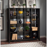 Bush Outlet Aero Bookcase/Room Divider, 16-Shelves, 60"H x 60"W x 18"D, Classic Black