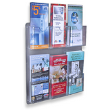 Azar Outlet Displays Wall-Mount Brochure Holders, 6 Pockets, 15" x 16 1/2", Pack Of 2