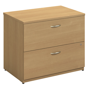 Bush Outlet Components Collection 36" Wide 2 Drawer Lateral File, 29 27/32"H x 35 2/3"W x 23 11/32"D, Light Oak