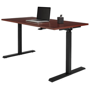 (Scratch and Dent) Realspace Outlet Magellan 60"W Pneumatic Height-Adjustable Standing Desk, Classic Cherry