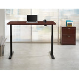 Realspace Outlet Magellan Pneumatic Sit-Stand Height-Adjustable Desk, Classic Cherry