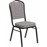 Samson Series Crown Back Stacking Banquet Chair, Gray Fabric