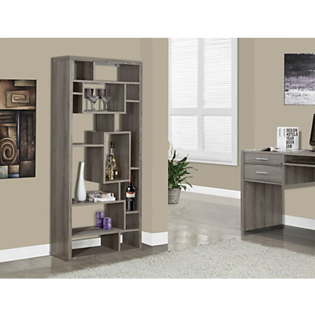 Monarch Specialties Outlet 14-Shelf Bookcase, Dark Taupe