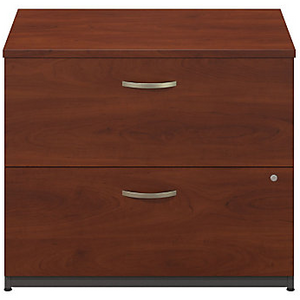Bush Business Furniture Outlet Components 2 Drawer Lateral File Cabinet, 36"W, Hansen Cherry/Graphite Gray
