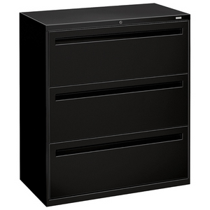 Outlet HON Brigade 700 Series Lateral File, 3 Drawers, 40 7/8"H x 36"W x 19 1/4", Black