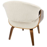 La Volna Mid-Century Modern Guest Reception Chair, Cream