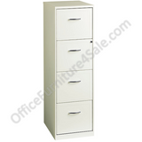 (Scratch & Dent) Realspace Outlet Smart File Steel Letter-Size File Cabinet, 4 Drawers, 46 3/8"H x 14 1/4"W x 18"D, White