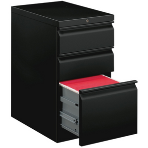 (Scratch & Dent) basyx by HON Mobile Pedestal Vertical Filing Cabinet, 3 Drawers, 28"H x 15"W x 20"D, Black Item # 108948