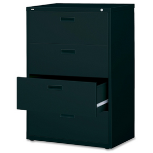 Lorell Lateral File, 4 Drawers, 52 1/2"H x 30"W x 18 5/8"D, Black Item # 271302
