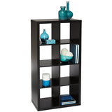 Brenton Outlet Studio 8-Cube Bookcase, 27.4"W x 52.36"H x 14.96"D, Black