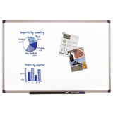 (Scratch & Dent) FORAY Porcelain Magnetic Dry-Erase Board, 48" x 36", White Board, Aluminum Frame With Gray Plastic Corners Item # 683127