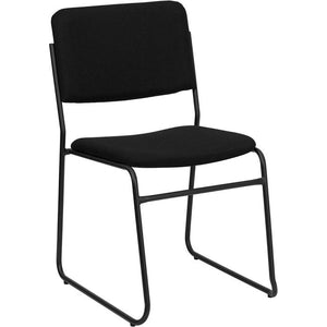 Samson Series 1000 lb. Capacity Fabric High Density Stacking Chair, Black/Black Base