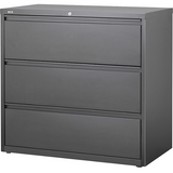 (Scratch & Dent) WorkPro 36"W 3-Drawer Steel Lateral File Cabinet, Charcoal
