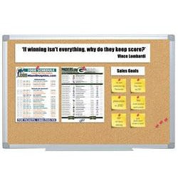 (Scratch & Dent) FORAY Aluminum-Framed Cork Bulletin Board, 24" x 36"