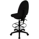 Mid-Back Fabric Multifunction Ergonomic Drafting Chair with Adjustable Lumbar Support