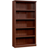 Realspace Outlet Premium Bookcases 70 1/16" 5 Shelf Transitional Bookcase, Cherry/Medium Finish