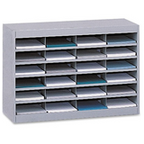 Safco E-Z Stor Steel Literature Organizer, 24 Compartments, 25 3/4"H, Gray Item # 336612