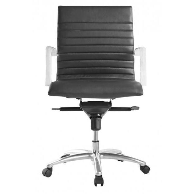 Sangui Ribbed Mid-Back Leather Chair