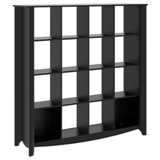 Bush Outlet Aero Bookcase/Room Divider, 16-Shelves, 60"H x 60"W x 18"D, Classic Black