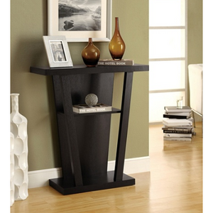 Monarch Specialties Hall Accent Table, Trapezoid, Cappuccino Item # 445652