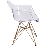 Apollonia Series Transparent Plastic Chair With Gold Base
