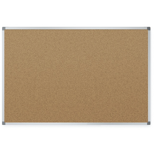 Quartet Economy Natural Cork Bulletin Board With Aluminum Frame, 48" x 36", Brown/Silver