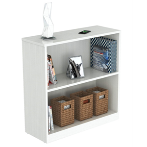 Inval 2-Shelf Bookcase, Laricina White