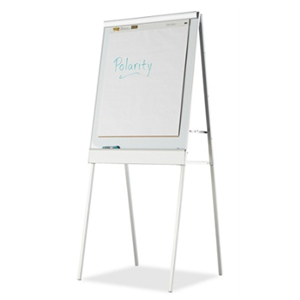 (Scratch & Dent) Iceberg Polarity Magnetic Presentation Flip-chart Easel with Dry-erase Surface, 30" W x 38" H, White Steel Surface, Metal Frame, Rectangle, Floor Standing