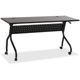 Lorell Outlet Flip Top Training Table, 60"W, Espresso/Black