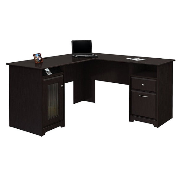 (Scratch & Dent) Bush Furniture Cabot L Shaped Desk, Espresso Oak