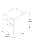 Bush Business Furniture Components 20-1/6"D Vertical 2-Drawer 3/4 Pedestal Cabinet, Hansen Cherry/Graphite Gray