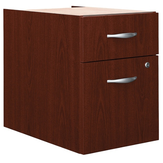 Bush Business Furniture Components 2 Drawer 3/4 Pedestal, Mahogany, Standard Delivery