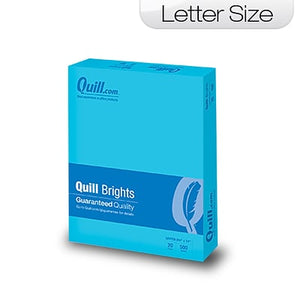 Quill Brights Paper, 8.5 x 11", 20 lb, Bright Blue (Case or Ream)