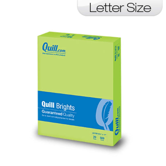 Quill Brights 20-lb. Color Paper, 8-1/2x11, Letter Size, Green (Case or Ream)