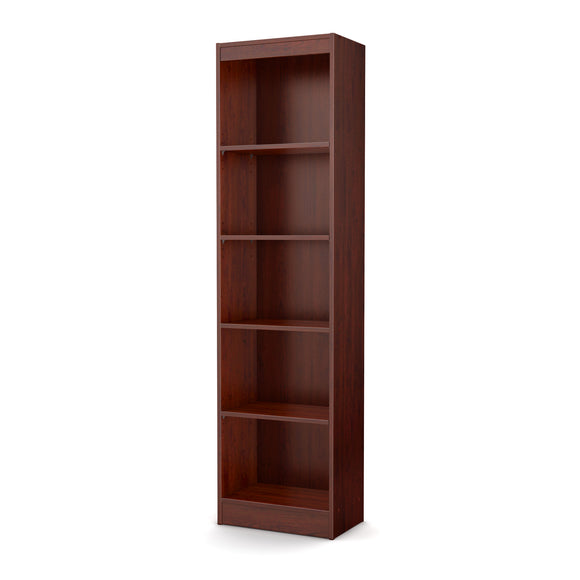 South Shore Axess 5-Shelf Narrow Bookcase, Royal Cherry
