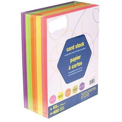 (Open Ream) Assorted Color Cardstock Paper, 65 lbs, 8.5