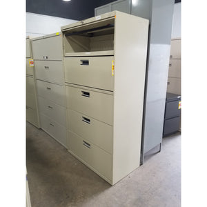 Used 36" 5 Drawer Lateral File, Putty