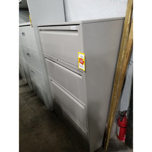 Used Haworth 36" Lateral File 4 Drawer, Charcoal Grey