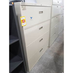 Used 42" Wide 4 Drawer Lateral File, Putty