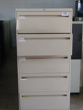 Pre-owned 30" Wide 5 Drawer Lateral File, Putty