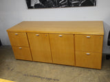 Pre-Owned 60" Square Conference Table and 72" Storage Credenza Set