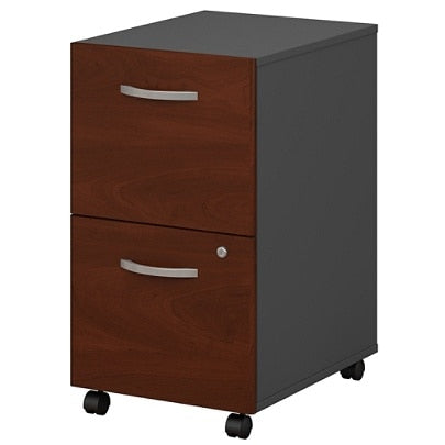 (Scratch & Dent) Bush Furniture 2 Drawer Mobile File Cabinet, Cherry/Gray
