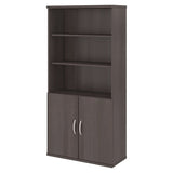 (Scratch & Dent) Bush Business Furniture Studio C 5 Shelf Bookcase with Doors, Storm Gray