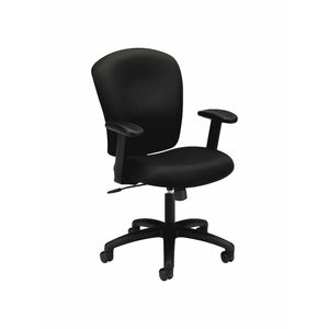 HON Outlet HVL220 Fabric Mid-Back Task Chair, Black