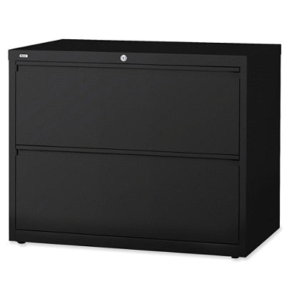 (Scratch & Dent) Lorell Fortress Series 36''W 2-Drawer Steel Lateral File Cabinet, Black
